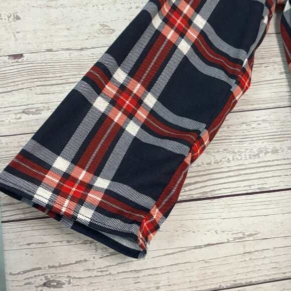 Always Indigo Half Zip Plaid Blouse XL - Picture 7 of 10
